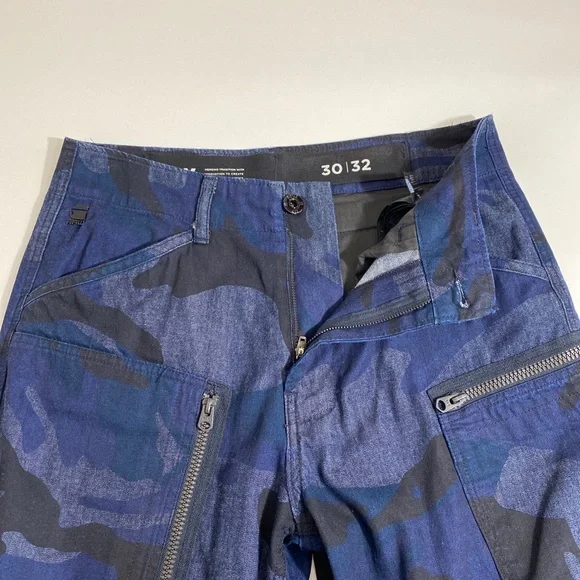 G-Star Raw Men 30 Camouflage Cargo Pants Jeans Blue